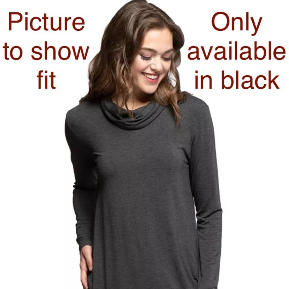 Yala Harper Long Sleeve Cowl Neck Top Black